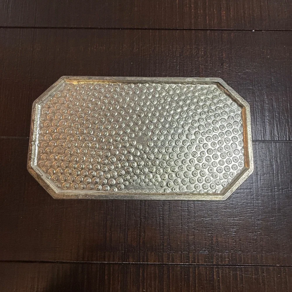 Vintage Gold Brass Floral‎ Embossed Metal Trinket Jewelry Box Red Velvet Coffin